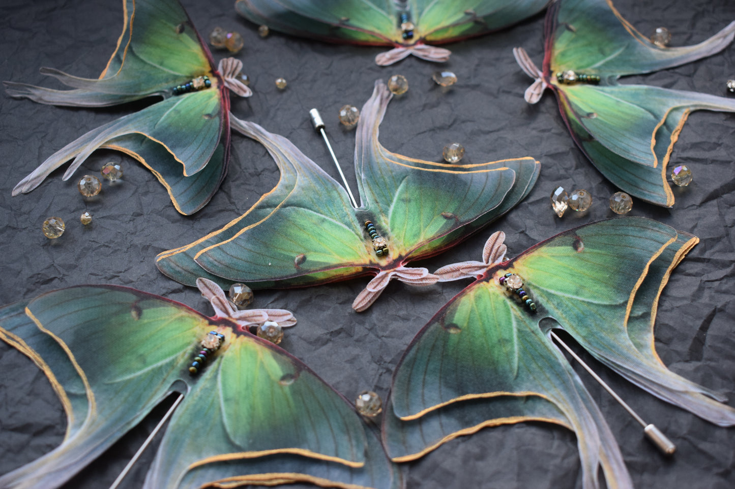 Silk Luna Moth Hair Clip or Brooch