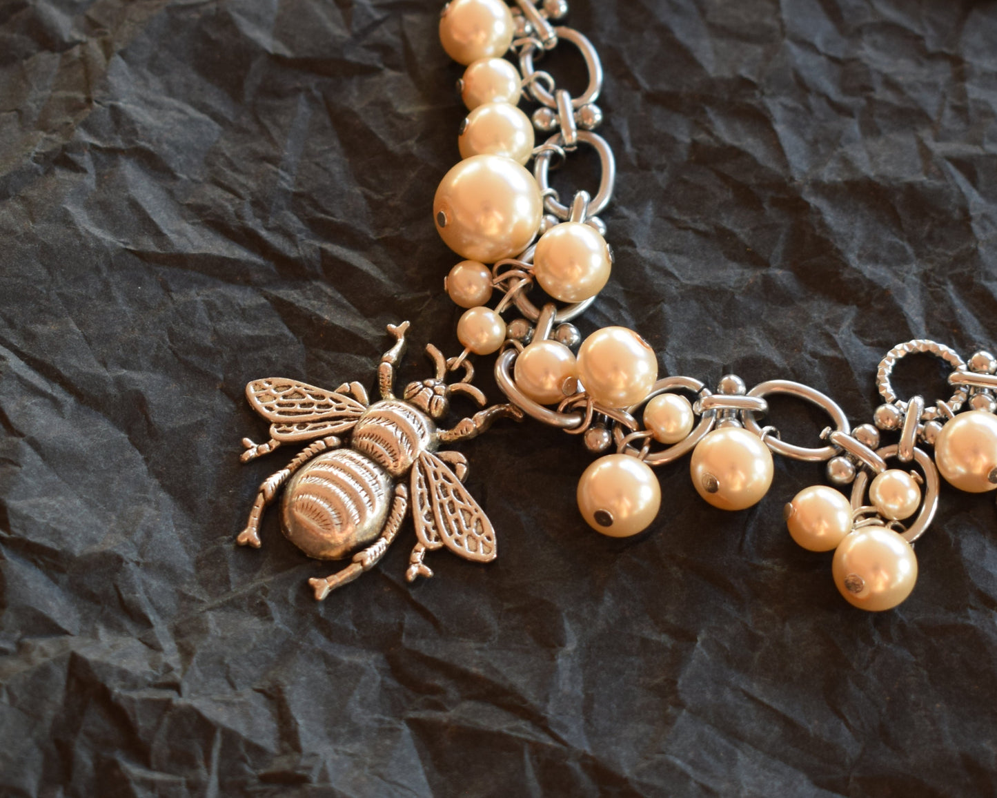Pearl Bug Charm Body Chain – One Shoulder Statement Jewelry