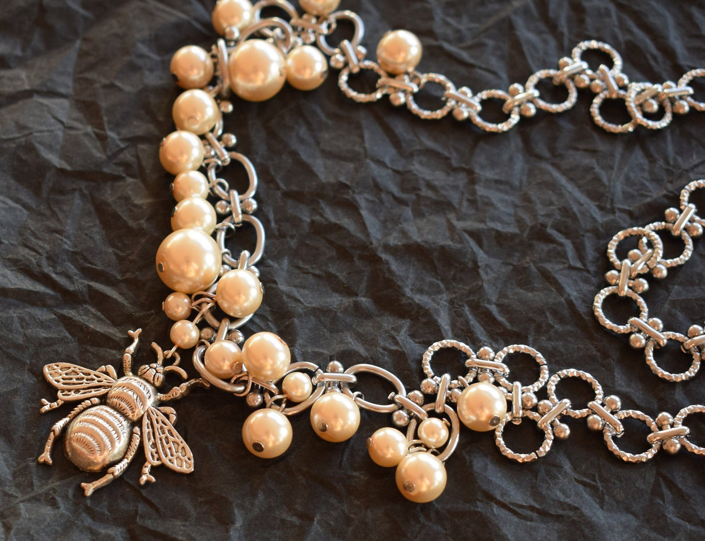 Pearl Bug Charm Body Chain – One Shoulder Statement Jewelry
