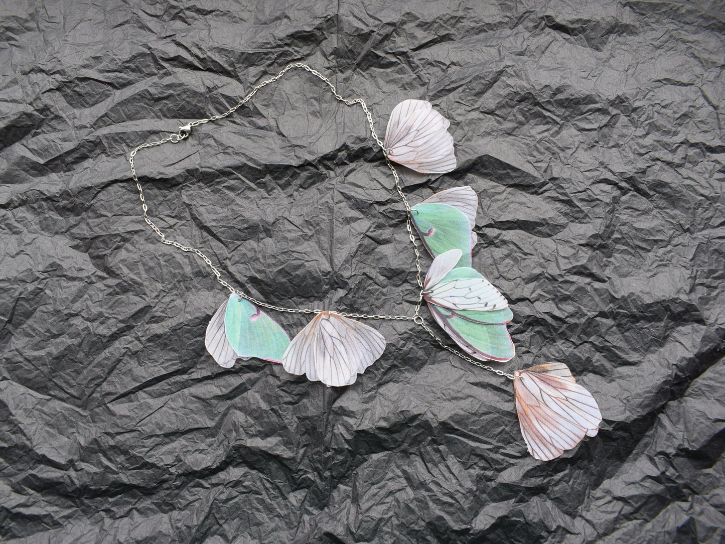 Luna moth necklace lightweight jewelry for woman