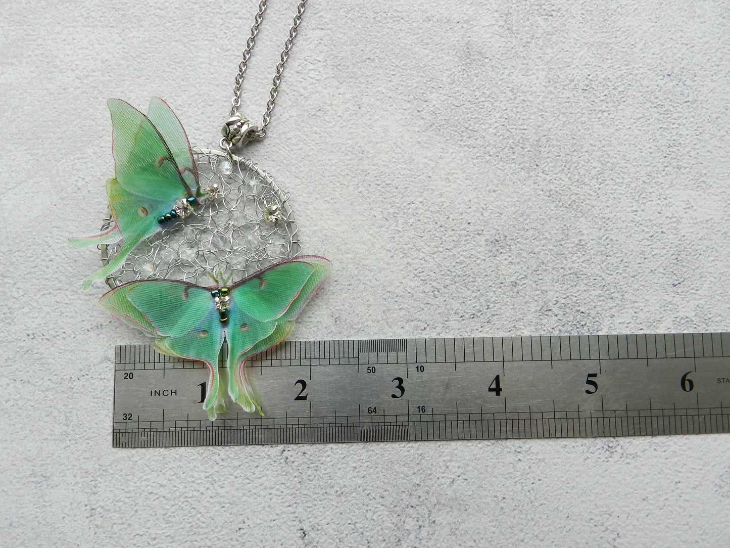 Luna moth pendant necklace