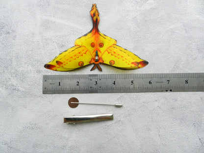 Silk Comet moth brooch or hair clips