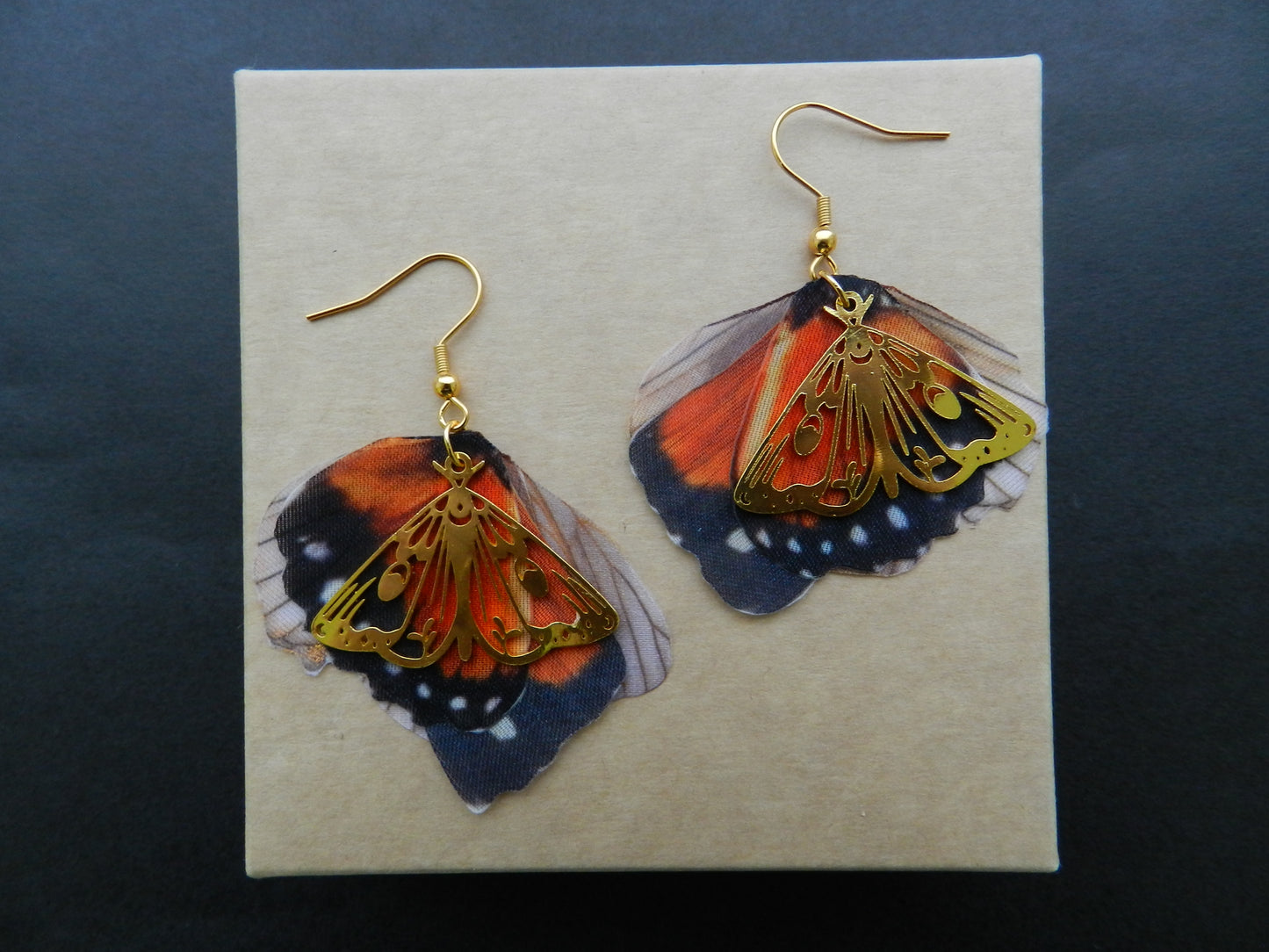 Atlas Moth Butterfly Wings Drop Earrings