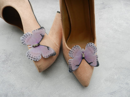 Bridal Pale Pink Butterfly Shoe Clips