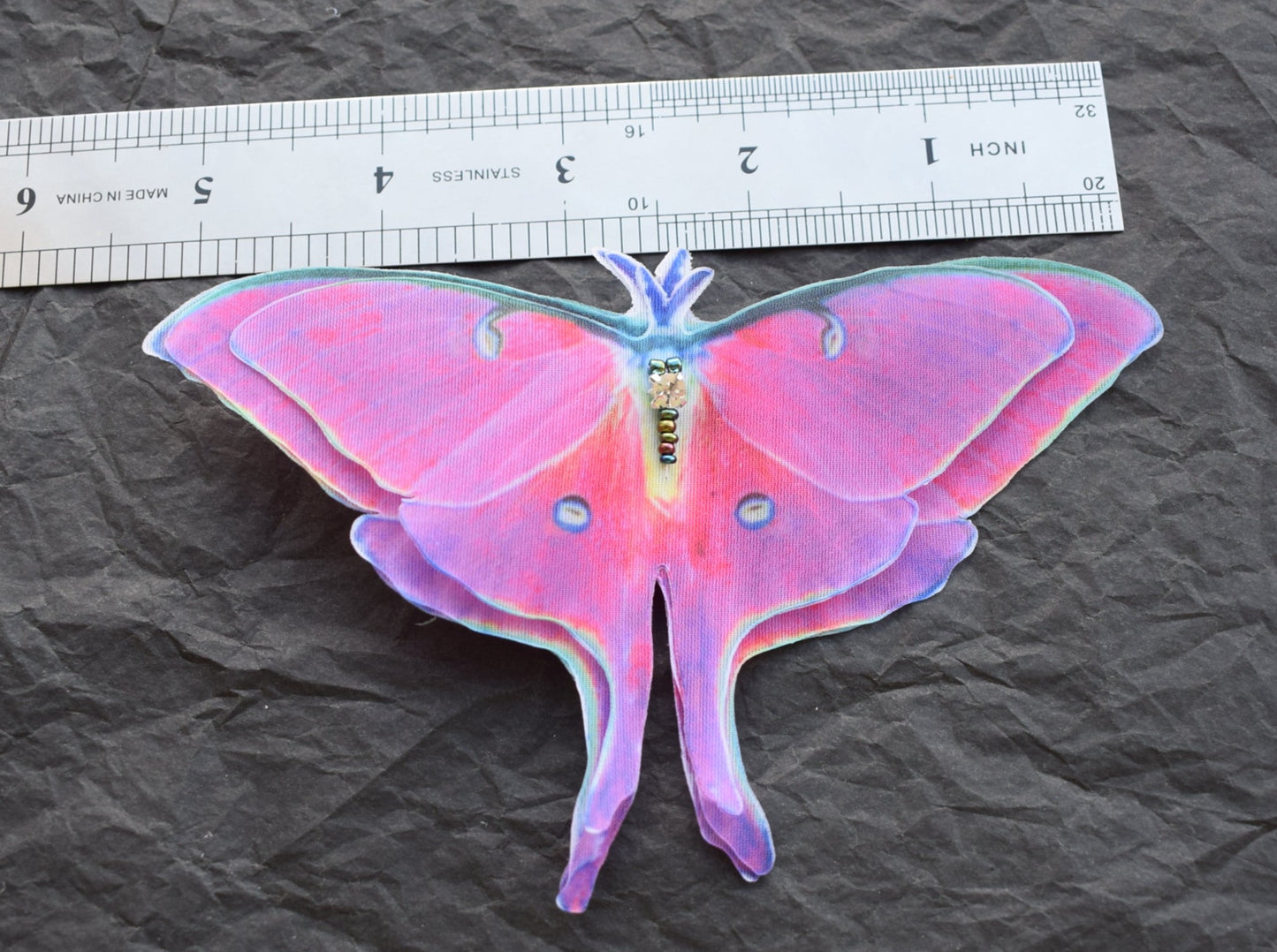 Fuchsia Luna Moth Large Hair Clips