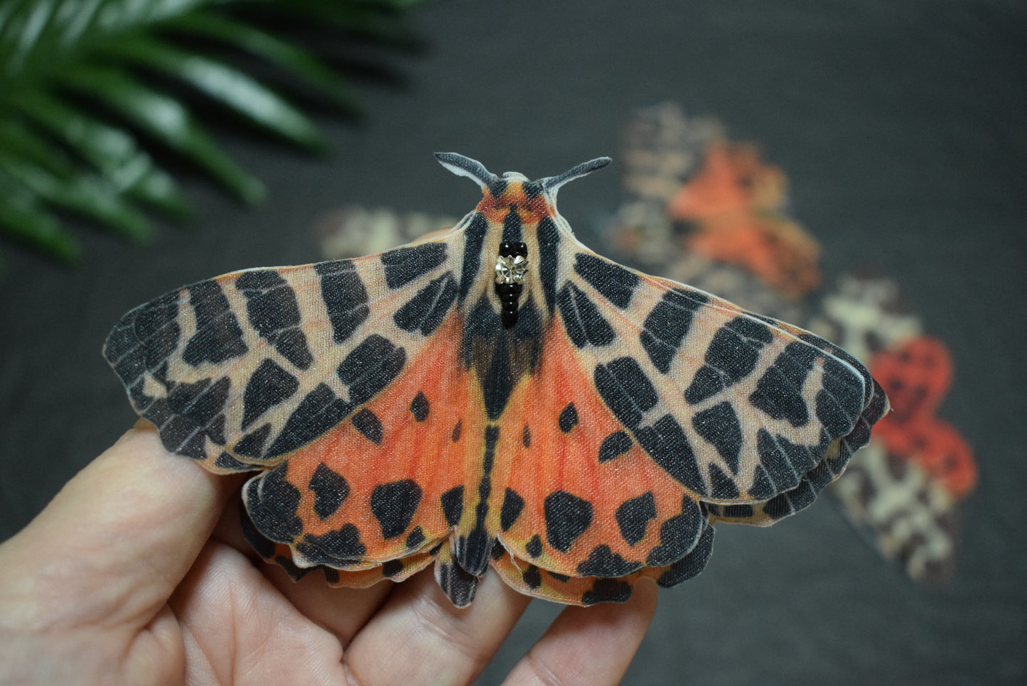 Leopard Butterfly Silk Hair Clips or Brooch