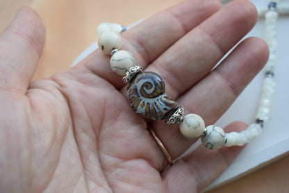 Elegant beach-inspired necklace with natural stones