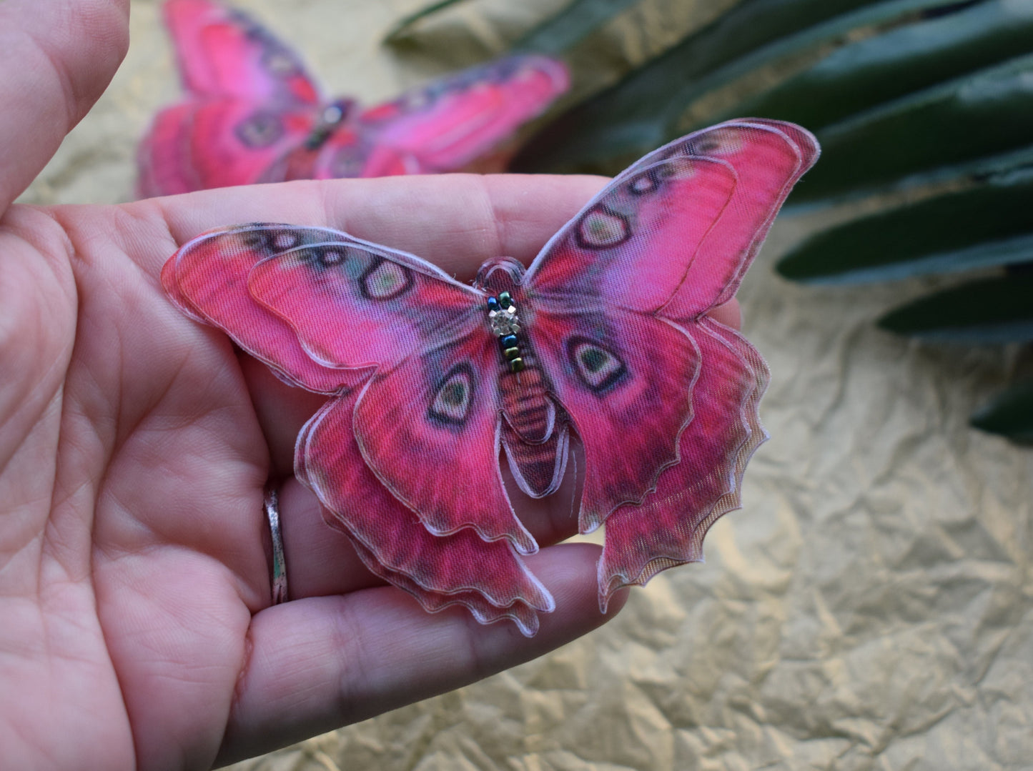 Silk butterfly large side hair clips