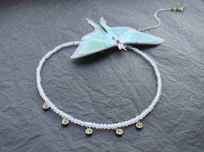 Luna moth green butterfly backdrop necklace