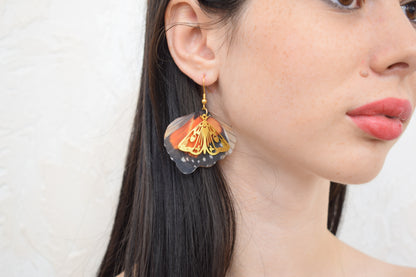 Atlas Moth Butterfly Wings Drop Earrings