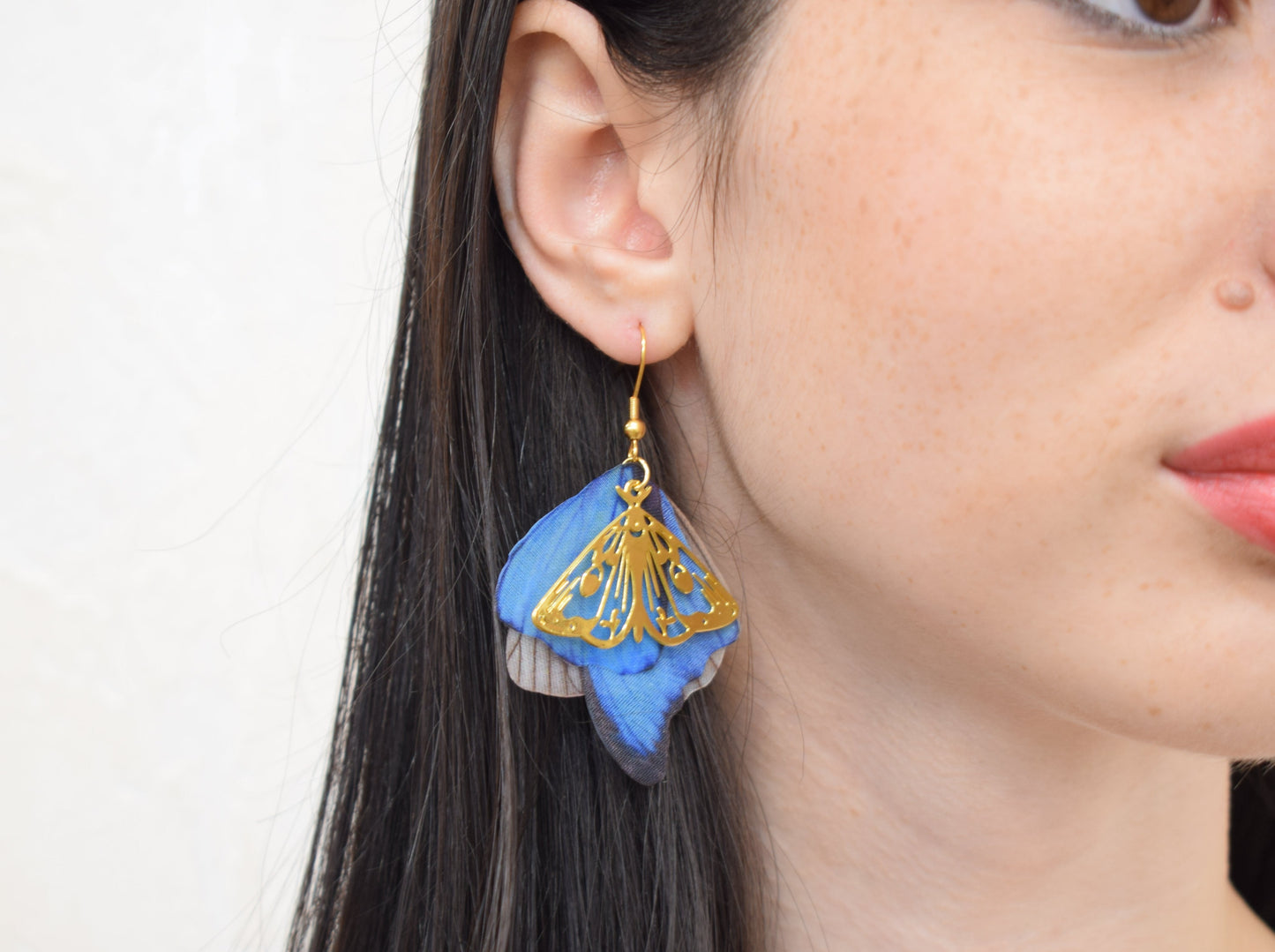 Atlas Moth Butterfly Wings Drop Earrings