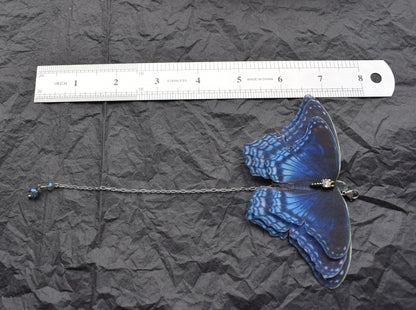 Blue Silk Butterfly Backdrop Necklace