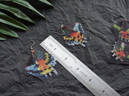 Silk Madagascar Sunset Moth earrings