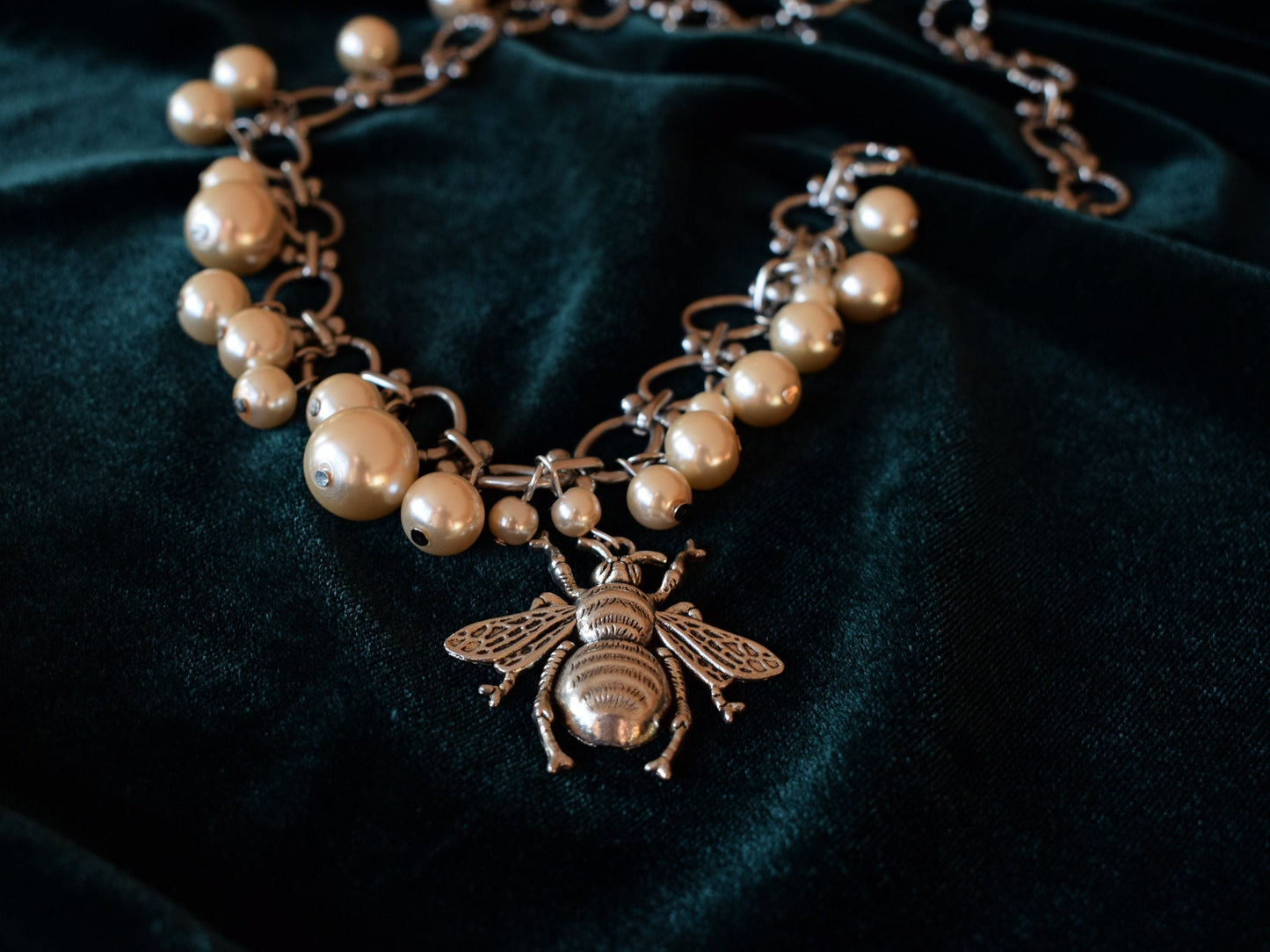 Pearl Bug Charm Body Chain – One Shoulder Statement Jewelry