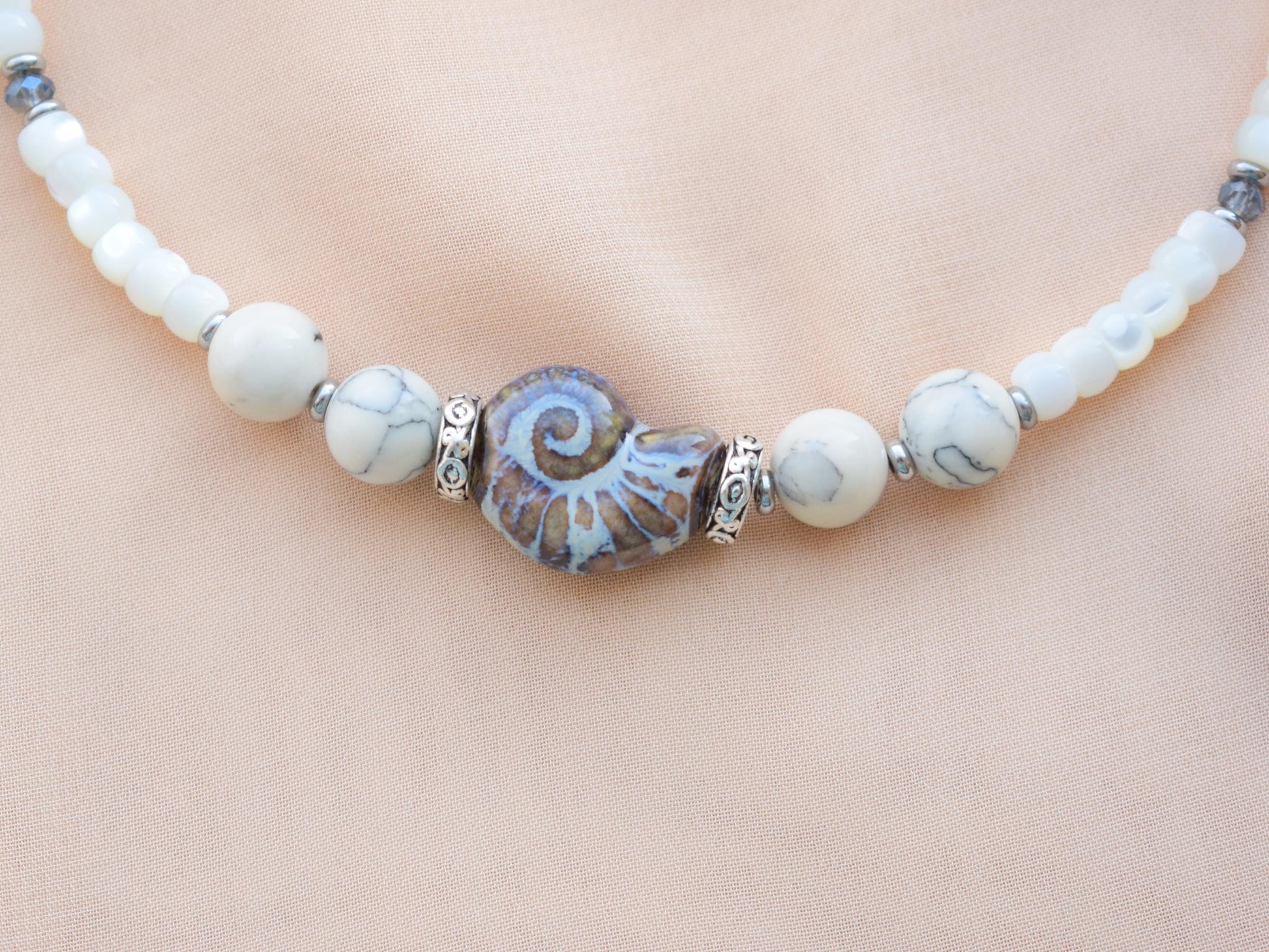 Handmade shell choker necklace 