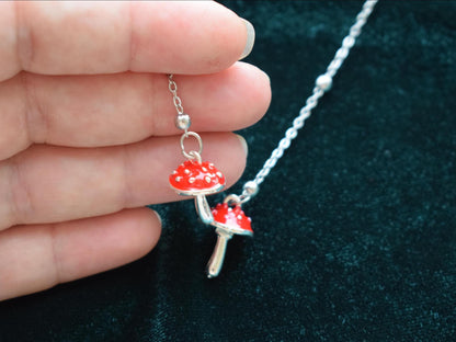 Handmade silver drop earrings inspired by forest and fantasy aesthetics