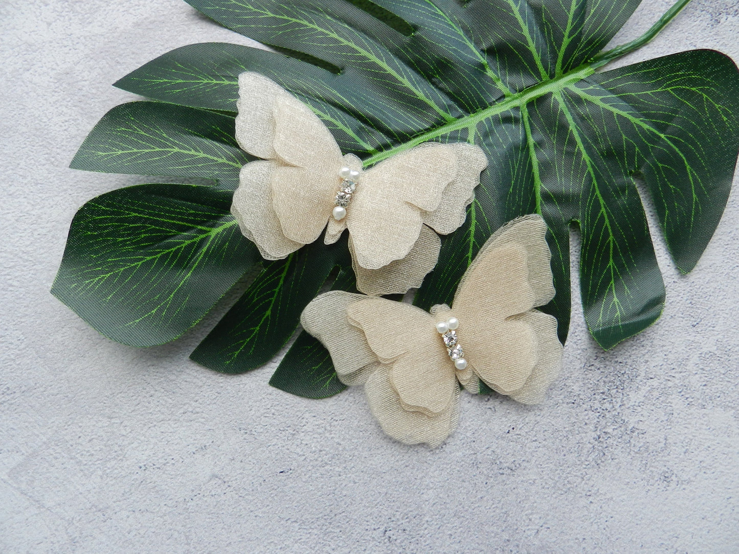 Silk Butterfly Bridal Shoe Clips