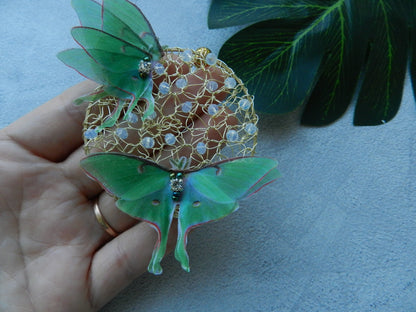 Luna moth pendant necklace