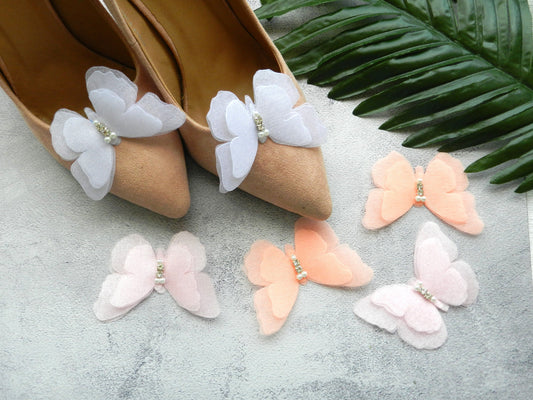 Silk Butterfly Bridal Shoe Clips