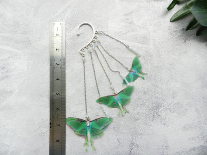 Ear cuff no piercing luna moth butterflies