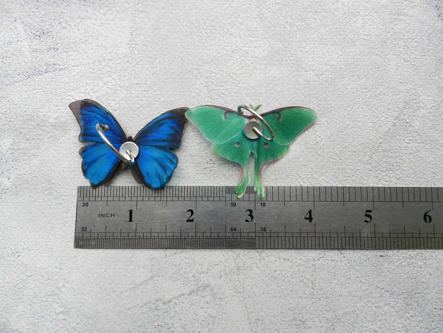 Morpho blue silk butterfly unique ring adjustable size