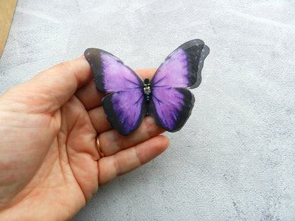 Silk Purple butterflies hair pins set