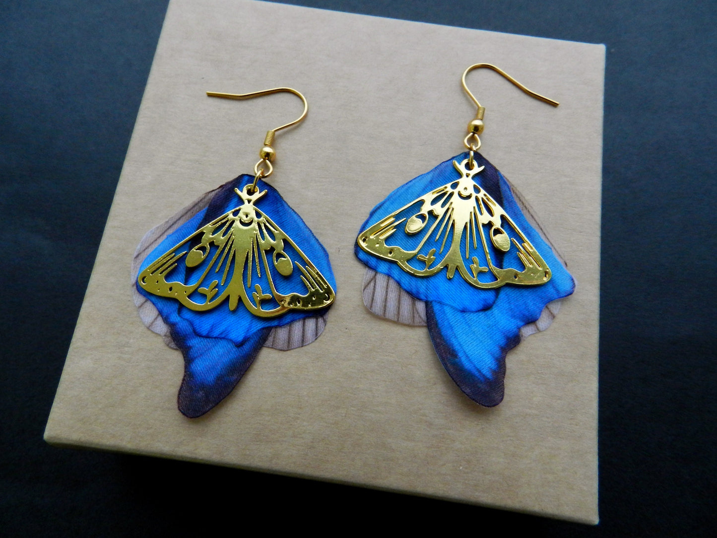 Atlas Moth Butterfly Wings Drop Earrings