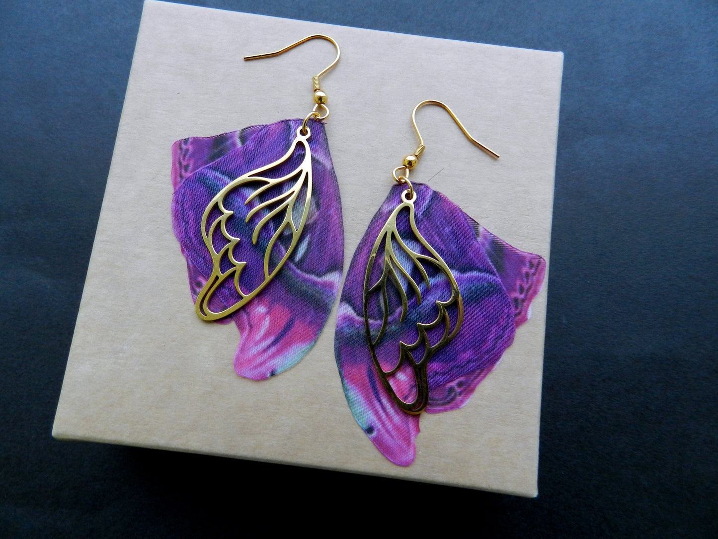 Atlas Moth Butterfly Wings Drop Earrings