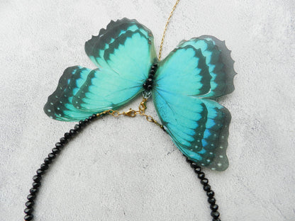 Backdrop Choker with Blue Butterfly Pendant