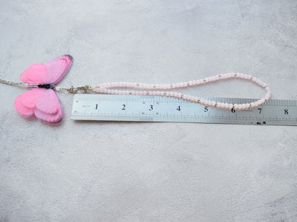 Pink Butterfly Backdrop Necklace