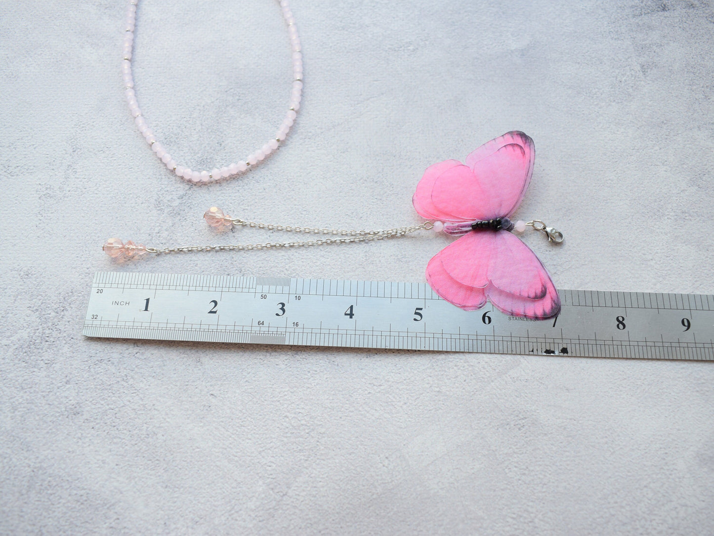 Pink Butterfly Backdrop Necklace