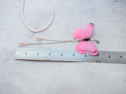 Pink Butterfly Backdrop Necklace