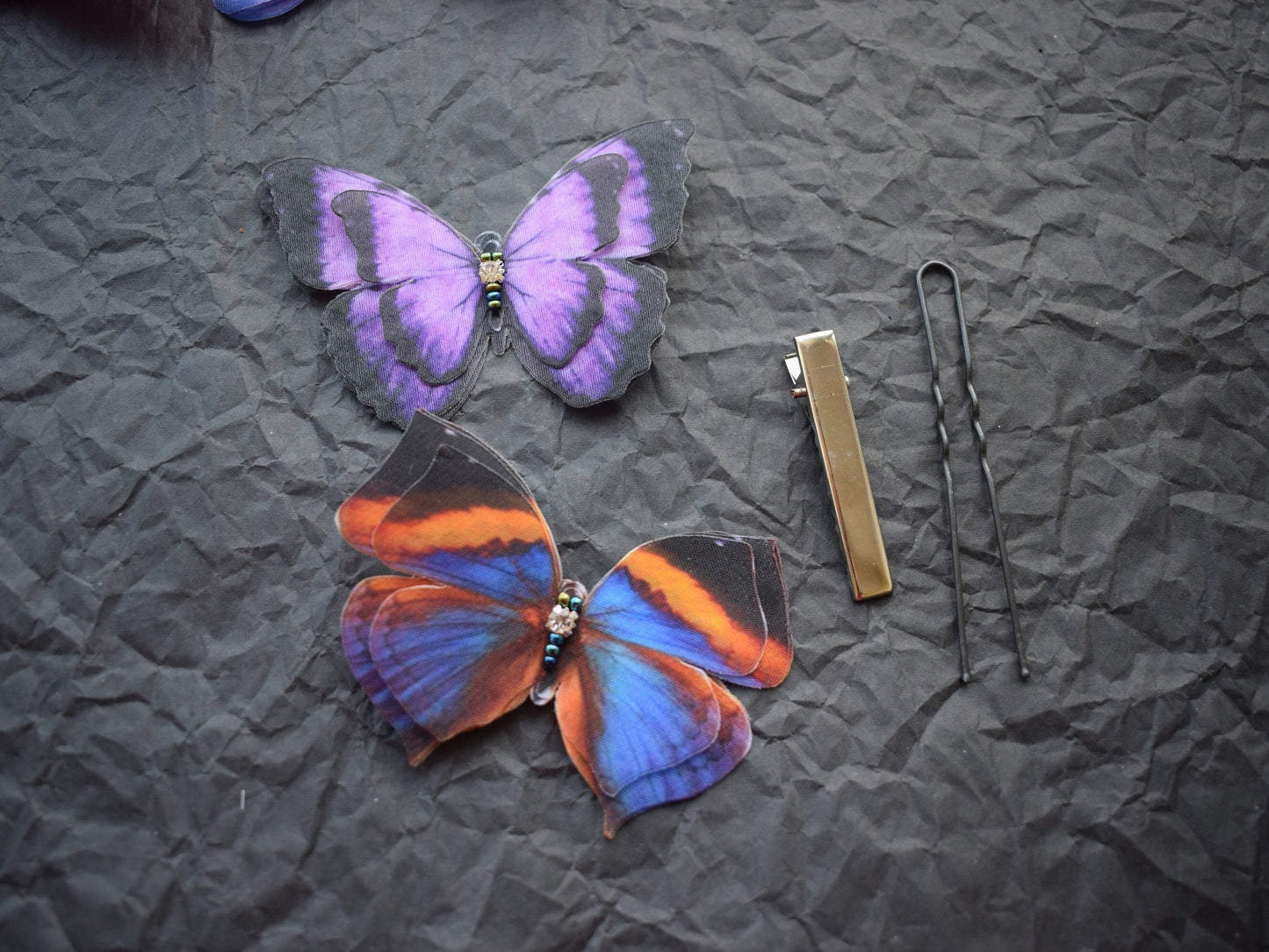 Silk butterflies hair clips or hair pin