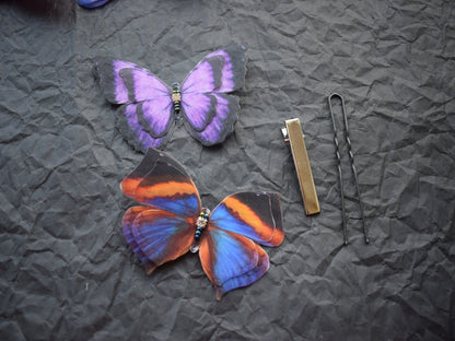 Silk butterflies hair clips or hair pin