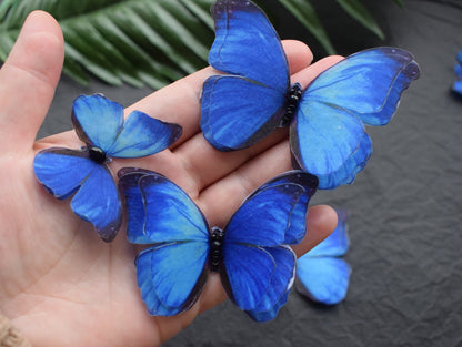 Cobalt blue butterfly hair pins something blue for bride