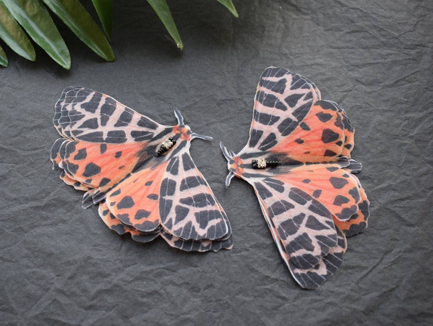 Leopard Butterfly Silk Hair Clips or Brooch