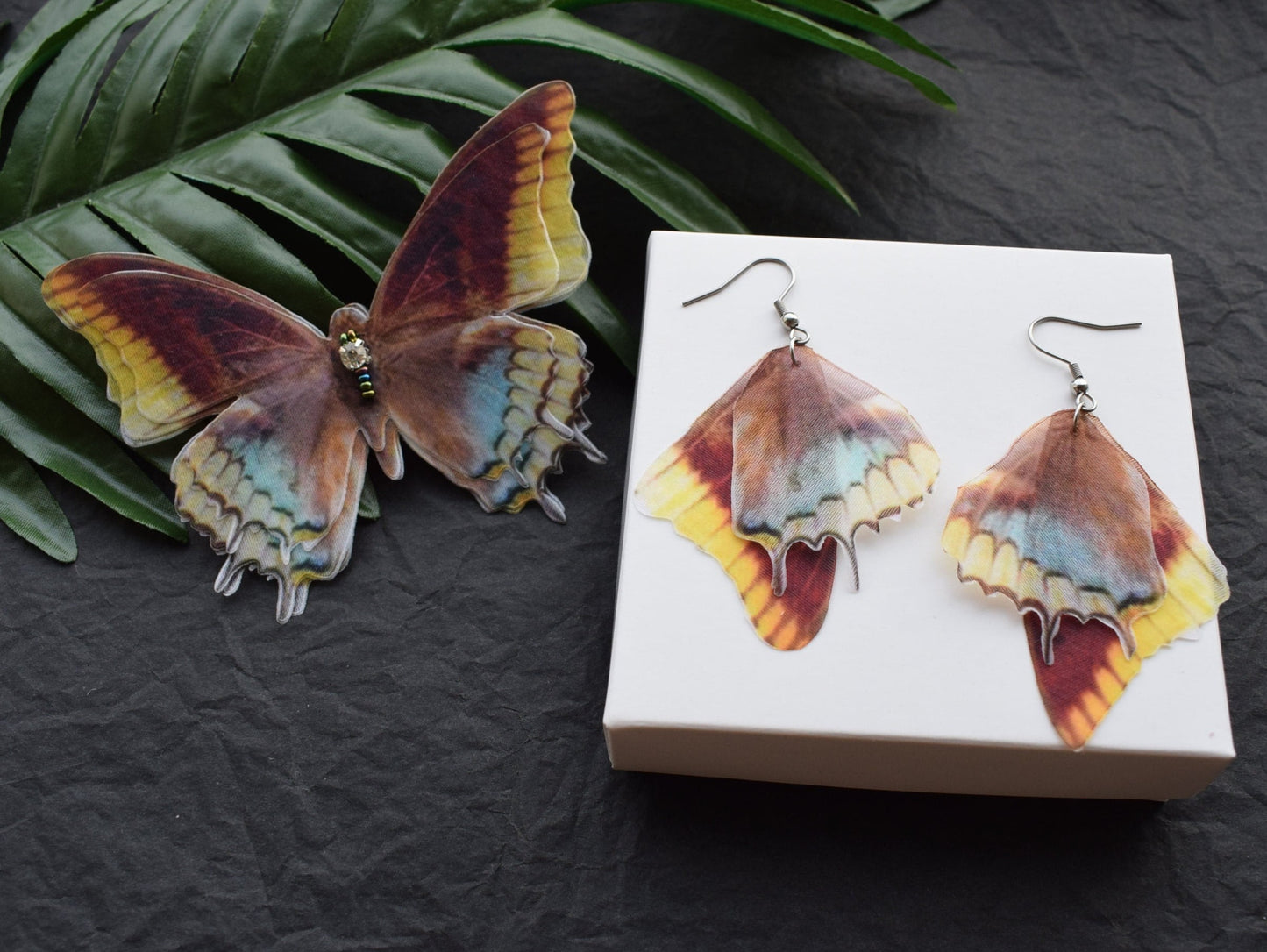 Butterfly Earrings and Hair Clip Set