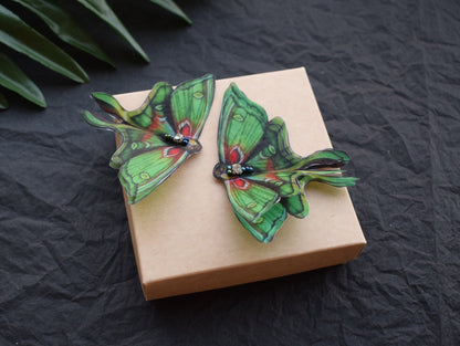 Luna moth silk pin or hair clips