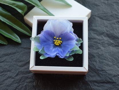 Pansies silk flower ring adjustable size