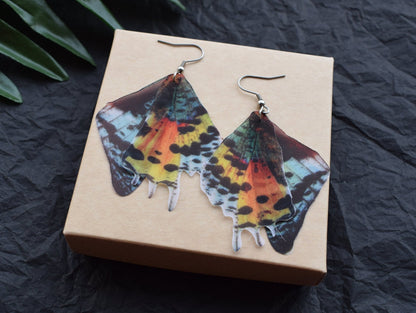 Silk Madagascar Sunset Moth earrings