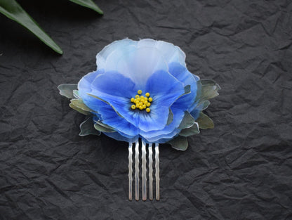 Silk Pansy Flower Hair Comb