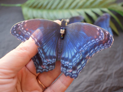 Red-spotted purple butterfly silk hair clips pins or brooch