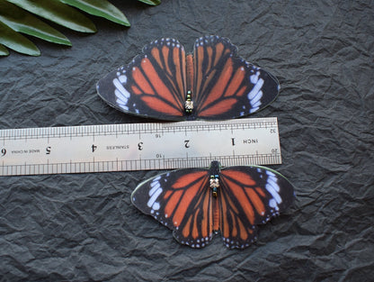 Silk Monarch butterfly hair clips or brooch