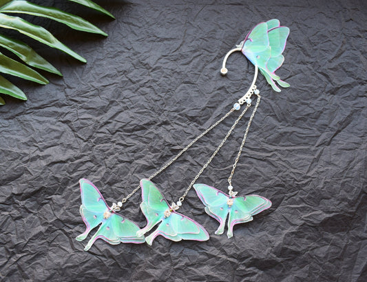 Luna moth ear cuff no piercing