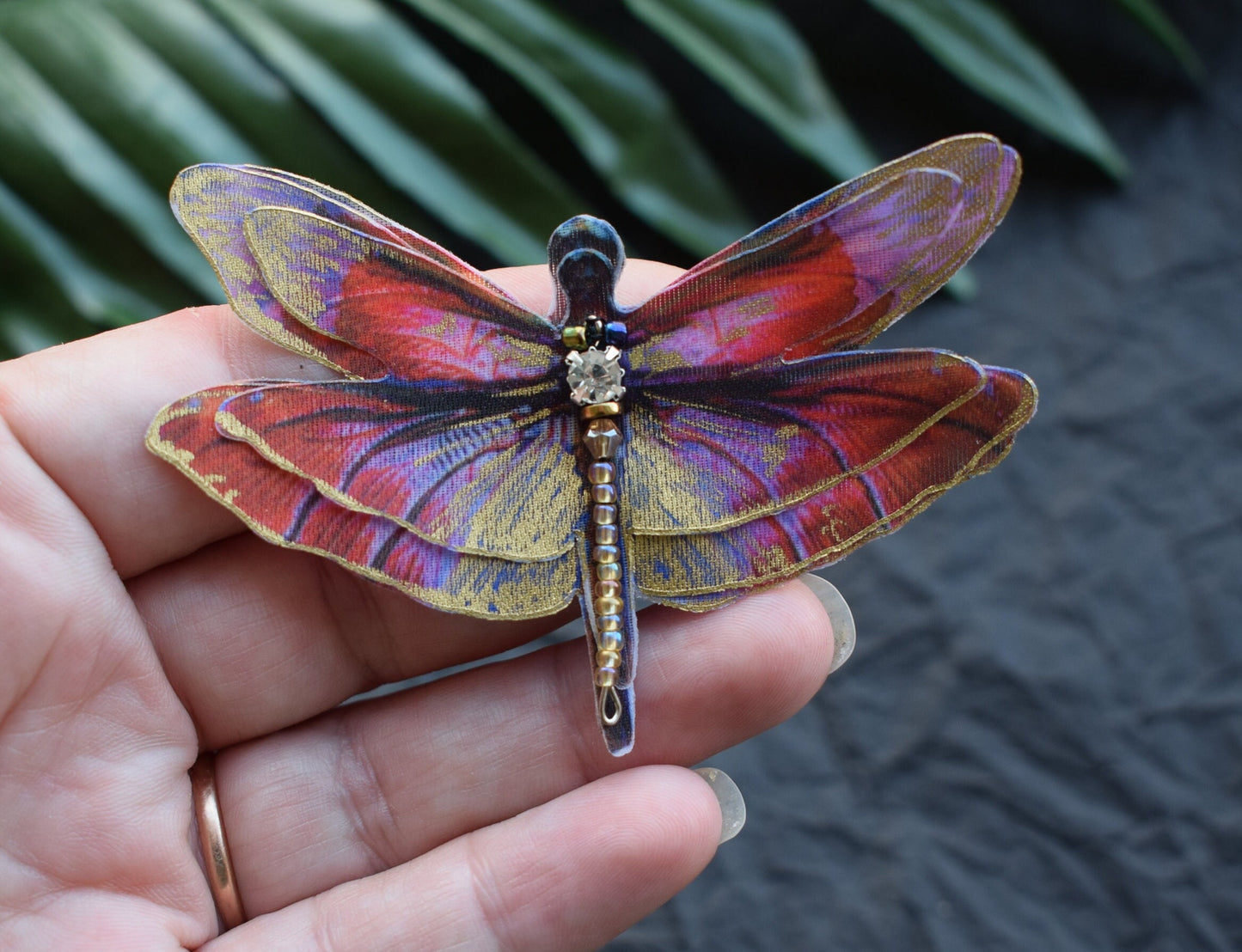 Bright Silk Dragonfly Hair Pins