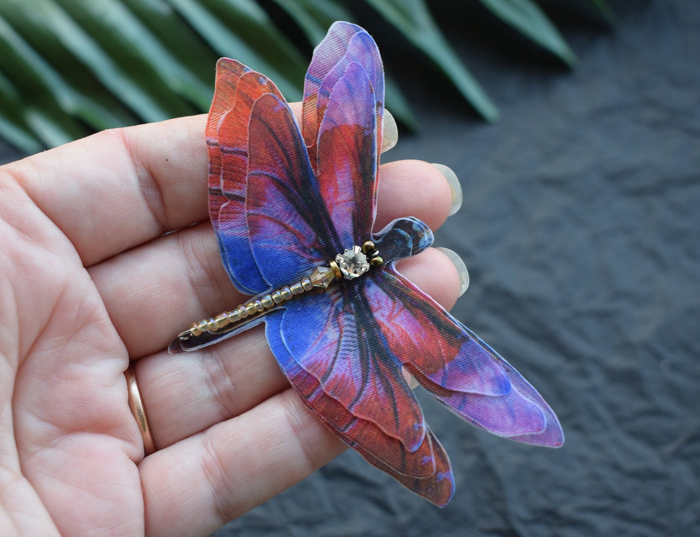 Bright Silk Dragonfly Hair Pins