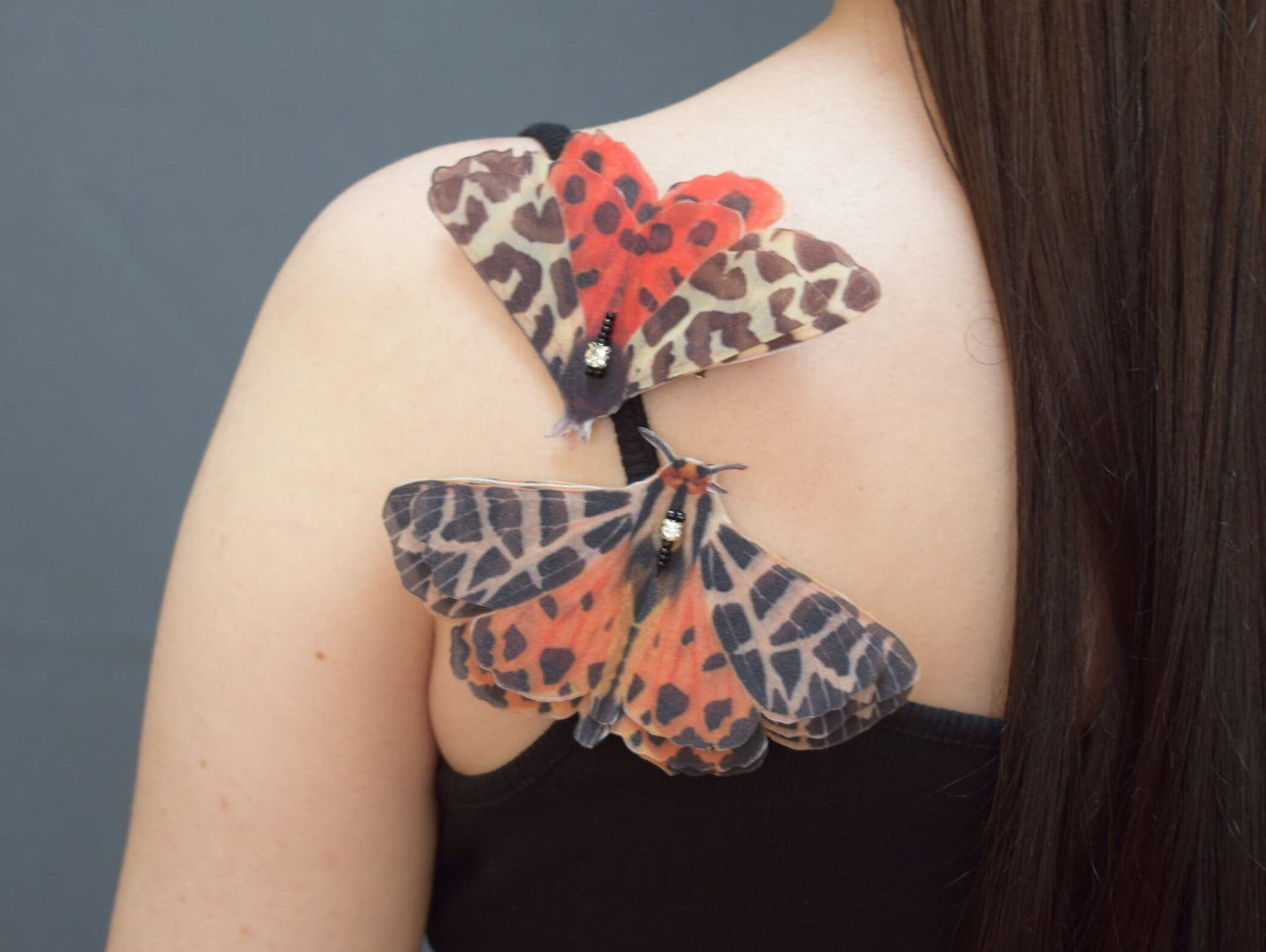 Leopard Butterfly Silk Hair Clips or Brooch