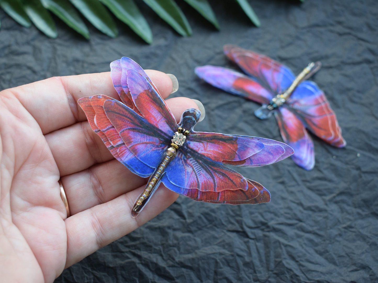 Bright Silk Dragonfly Hair Pins