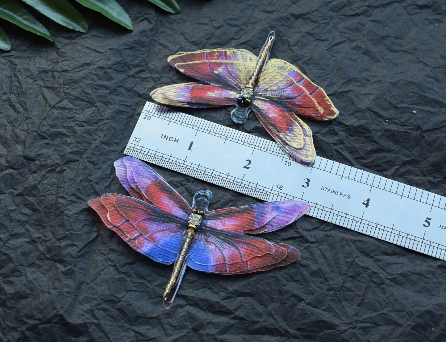 Bright Silk Dragonfly Hair Pins