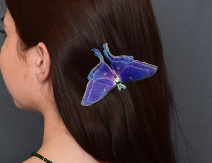 Luna moth purple butterfly backdrop necklace